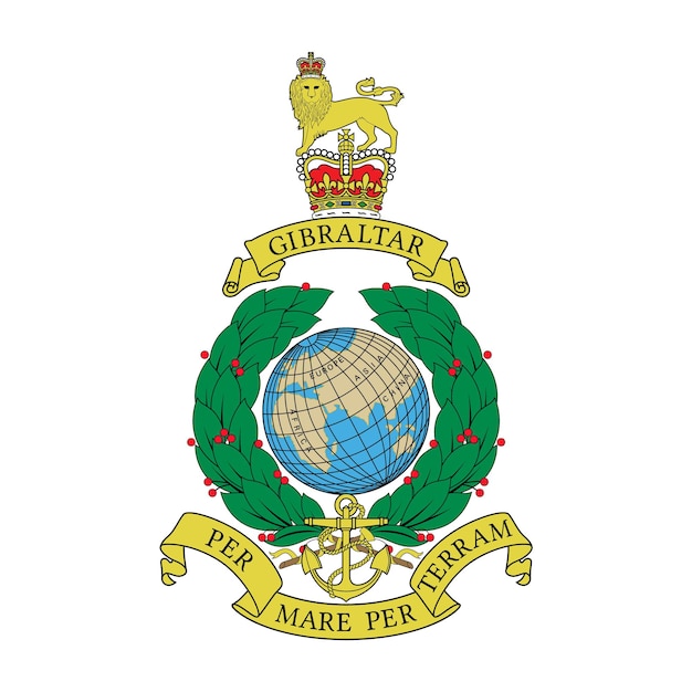Векторная эмблема королевской морской пехоты вооруженных сил вмс соединенного королевства