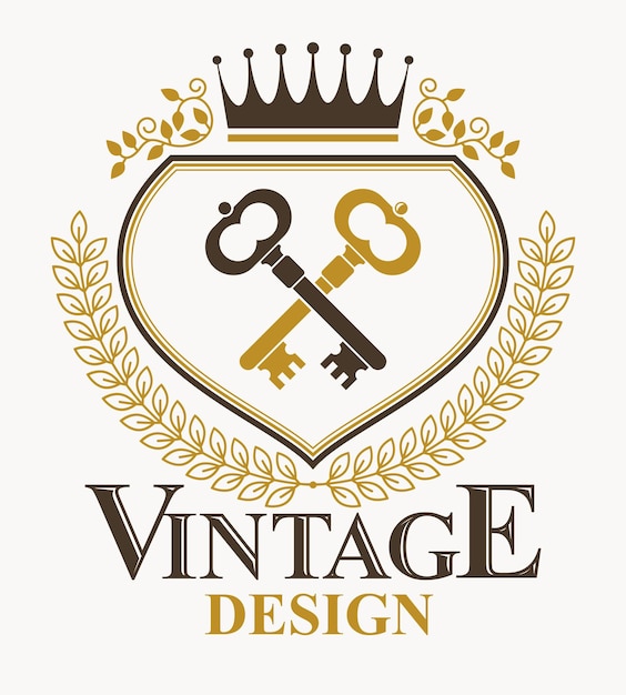 Emblema vettoriale, design araldico vintage.