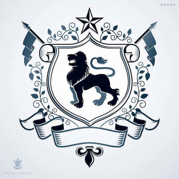 Vector vector emblem, vintage heraldic design.