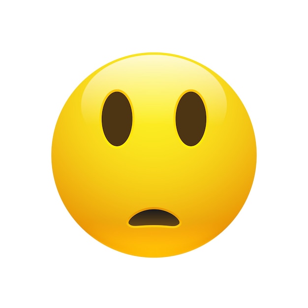 Вектор Emoji желтое грустное запутанное лицо