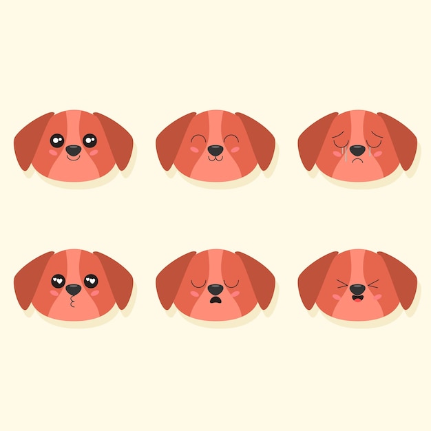 Vector vector emojis of dog