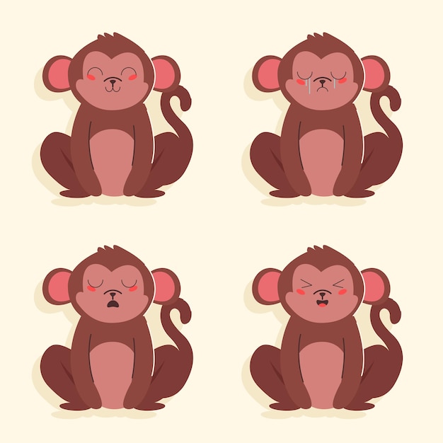 Vettore emoji vettoriali di scimmia