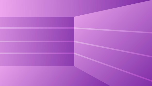 Vector empty corner room purple gradient straight lines on the wall product showcase showroom