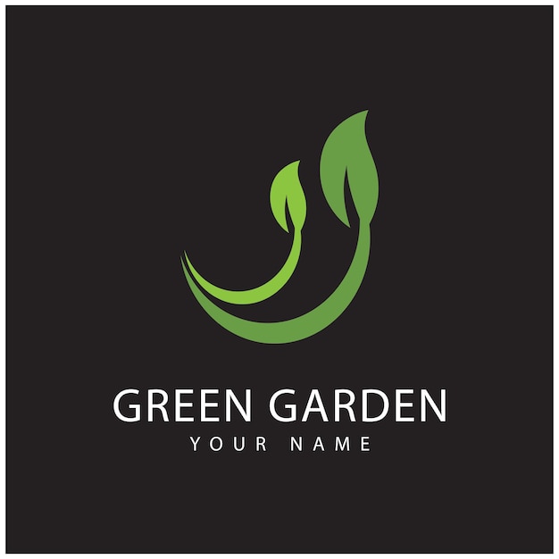 Vector en symbool van het logo van de groene tuin