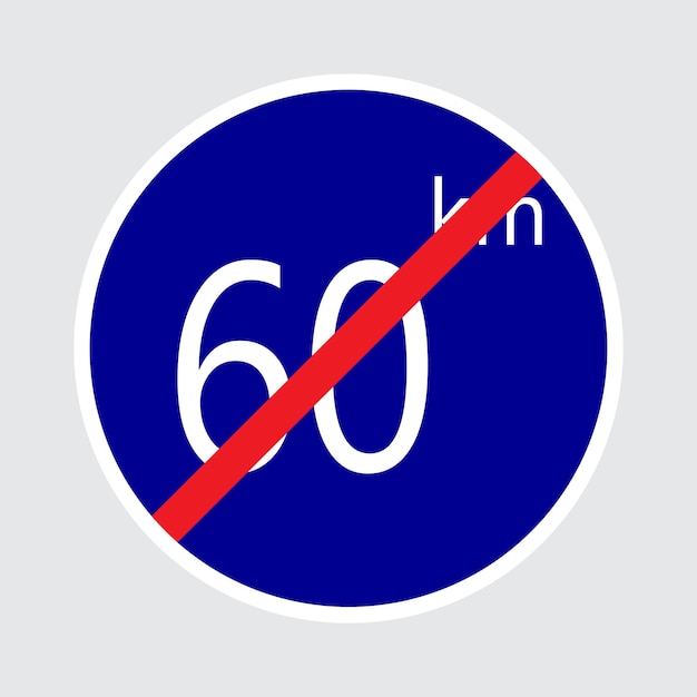 Vector vector end of minimum speed limit sign