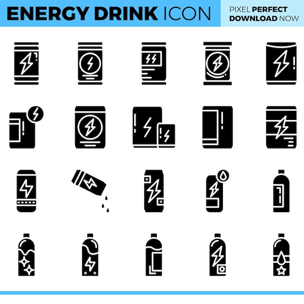 Vector Energy Drink icon set