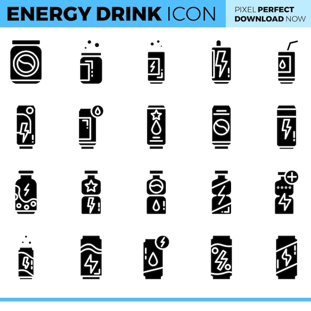 Vector Energy Drink icon set