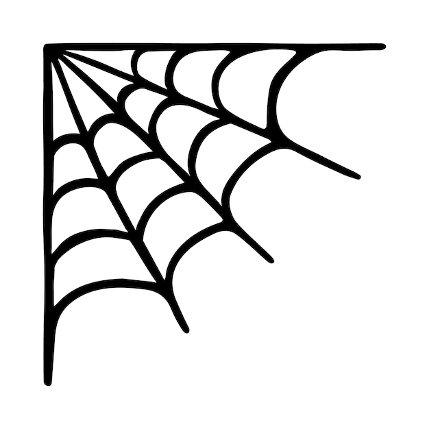 Vector enge doodle hoek spinnenweb
