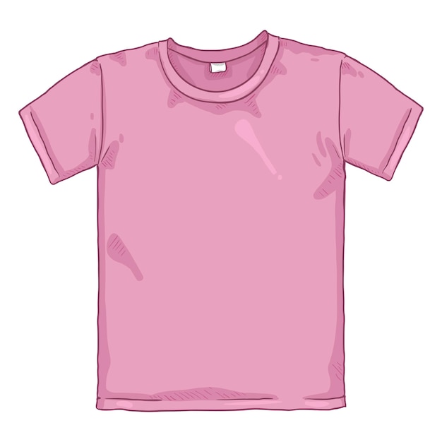 Vector enkele cartoon afbeelding roze tshirt