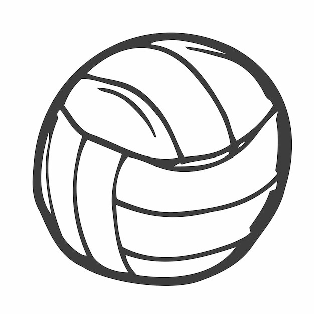 Vector enkele zwarte potloodschets volleybal bal