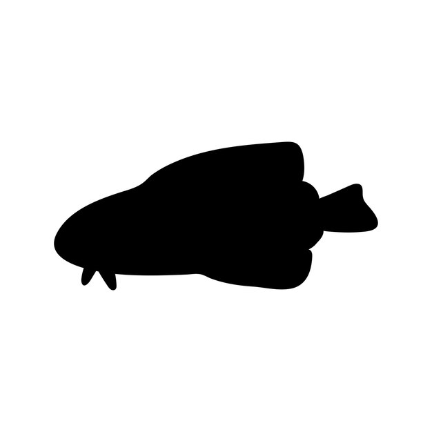 Vector enkelvoudige silhouet van kleine vissen met de hand getekende doodle illustraties