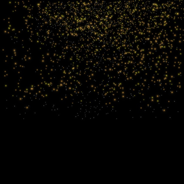 Вектор eps 10 золотых частиц. светящиеся желтые круги боке, сверкающая золотая пыль абстрактное золото роскошное украшение фона