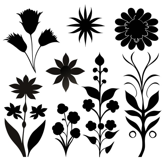 Vector vector eps-bestand met natuurlijke bloemen- en plantenillustraties