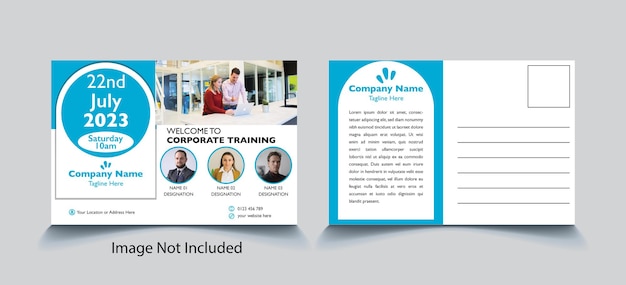 Vector EPS corporate training postcard template