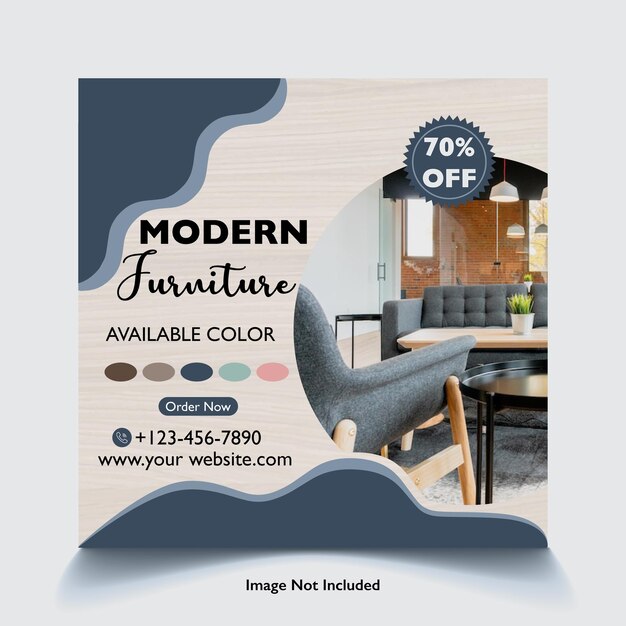 Vector vector eps furniture sale social media post template