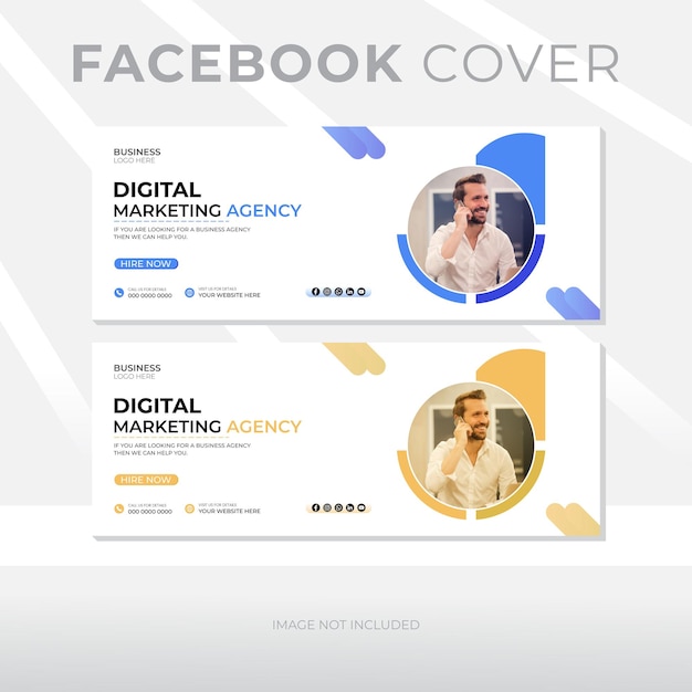 Vector EPS modern digital marketing business promotion and corporate facebook cover template