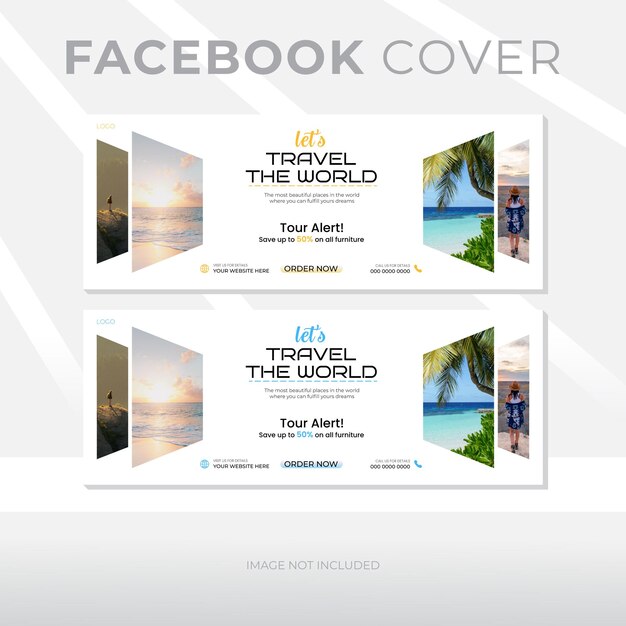 Vettore vector eps moderna promozione aziendale di marketing digitale e modello di copertina facebook aziendale