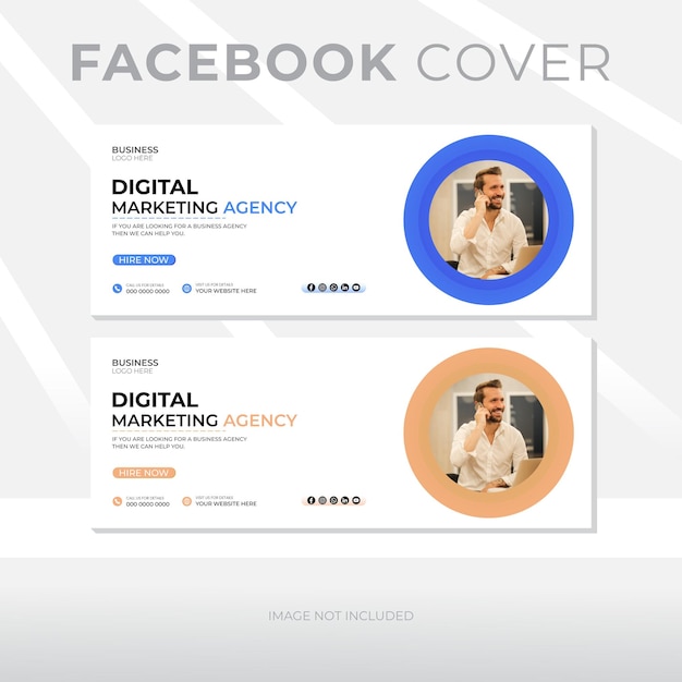 Vector vector eps moderne digitale marketing zakelijke promotie en corporate facebook cover sjabloon