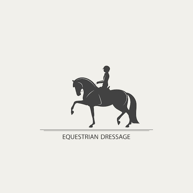 Vettore modello di progettazione del logo di dressage equestre vettoriale