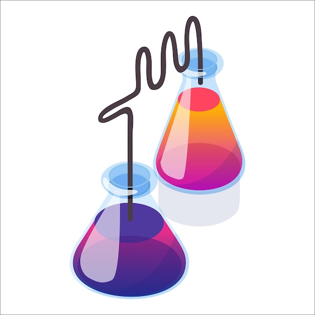 vector erlenmeyer flask laboratory