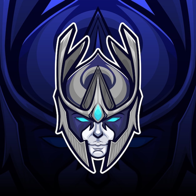 Vector esport mascot logo phantom assassin blue theme