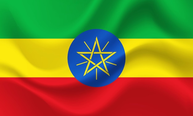 Vector Ethiopië vlag Gewoven Vlag van Ethiopië Ethiopisch embleem icoon