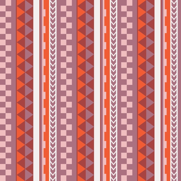 Vector ethnic boho seamless pattern in maori style Geometric border with decorative ethnic elements Pastel colors horizontal pattern