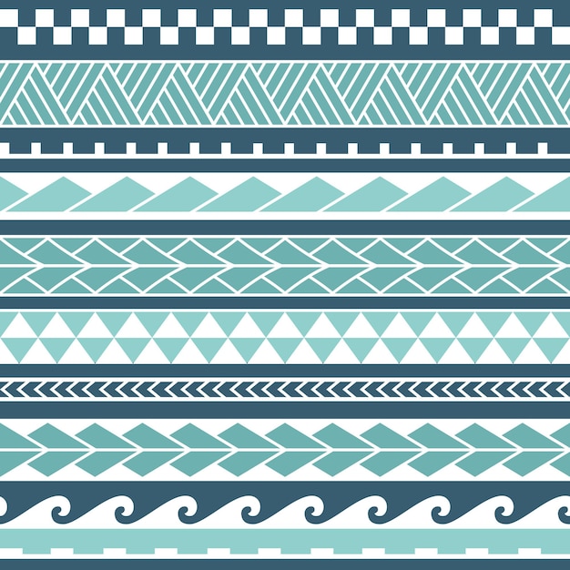 Vector ethnic boho seamless pattern in maori style Geometric border with decorative ethnic elements Pastel colors horizontal pattern