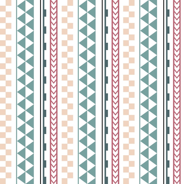 Vector ethnic boho seamless pattern in maori style Geometric border with decorative ethnic elements Pastel colors horizontal pattern