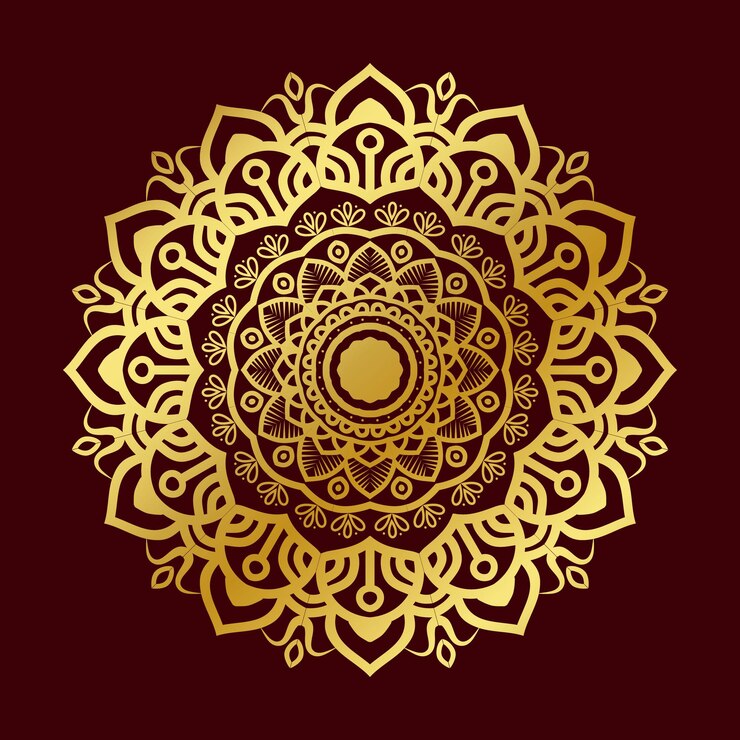 Vector ethnic golden elegant creative colorful ornaments mandala background design
