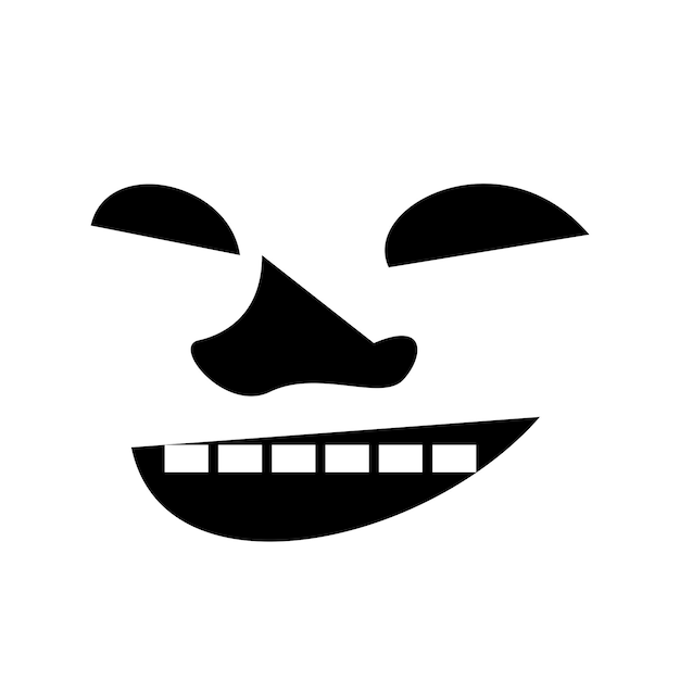 Vector vector evil face in unmatched style