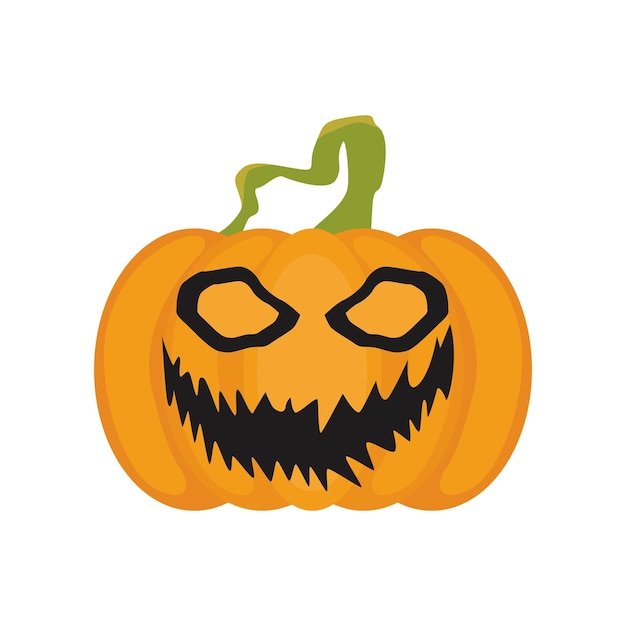 Vector evil pumpkin for decoration White background