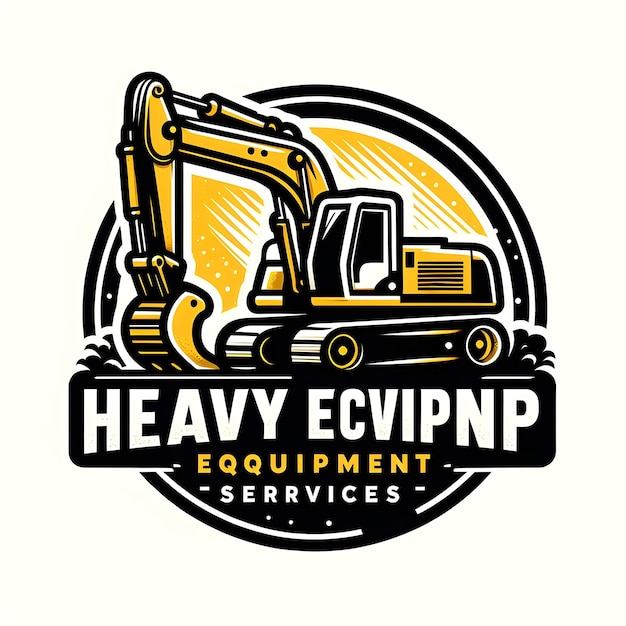 Vector vector excavator and construction logo