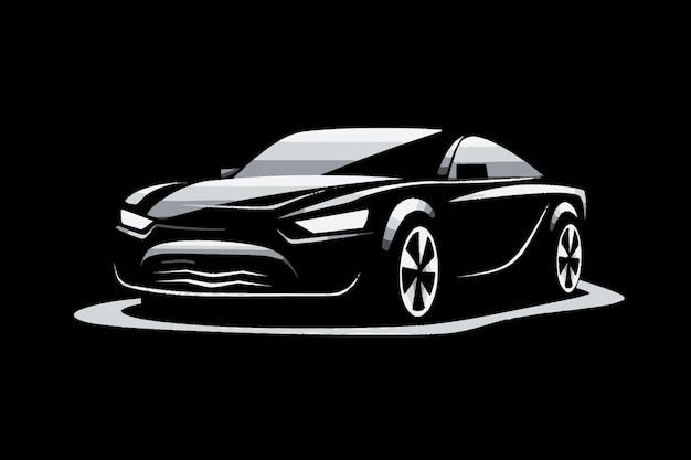 自動車芸術におけるベクトル エクセレンス 黒い車のエレガンスを明らかにする 完成されたベクトル芸術