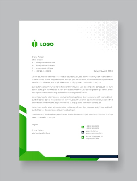 vector exceptional a4 size corporate print ready latter head design template