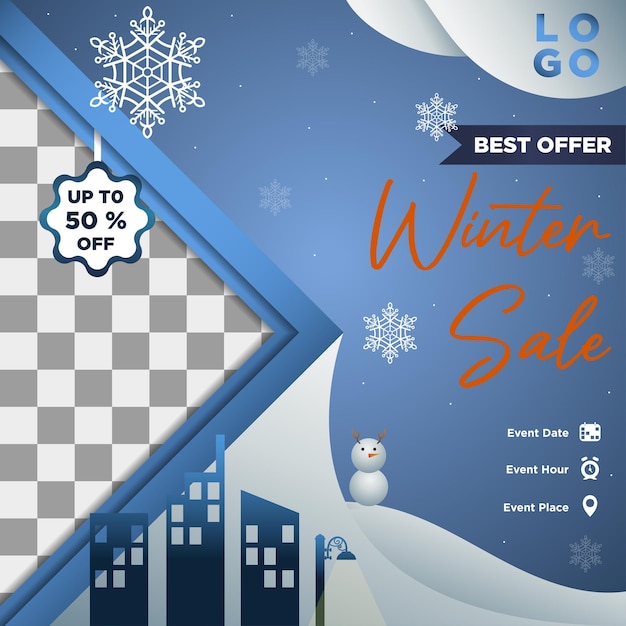 Vector vector exclusive design template voor de winterverkoop