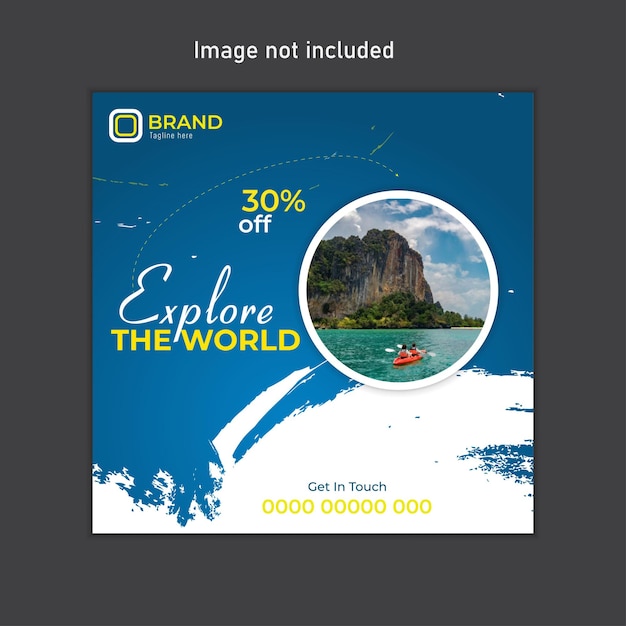 vector explore the travel social media post or intagram post design template