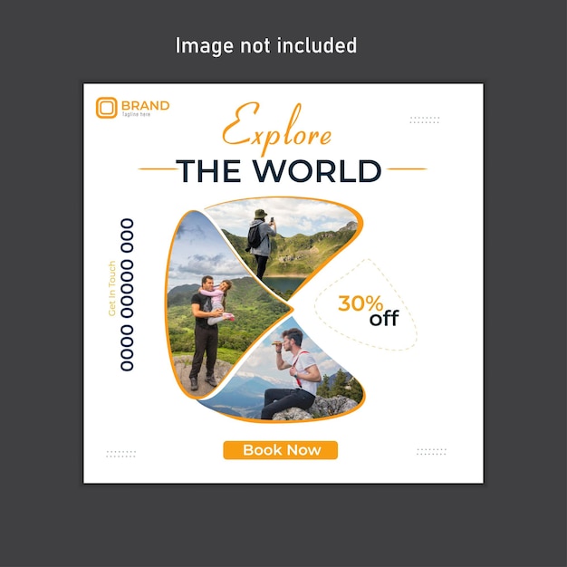 vector explore the travel social media post or intagram post design template