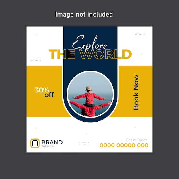 vector explore the travel social media post or intagram post design template