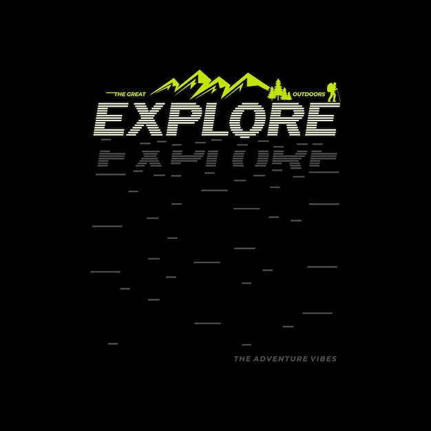 Vector explorer slogan tipografia grafica vettoriale t shirt design premium vector