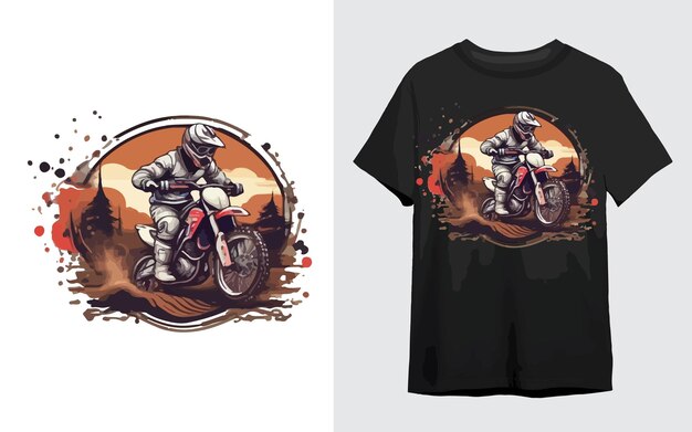 Vector extreme dirt bike cartoon vector motorcycle biker illustration biker t shirt design