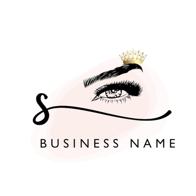 Vector vector eyelash feminine beauty queen logo template