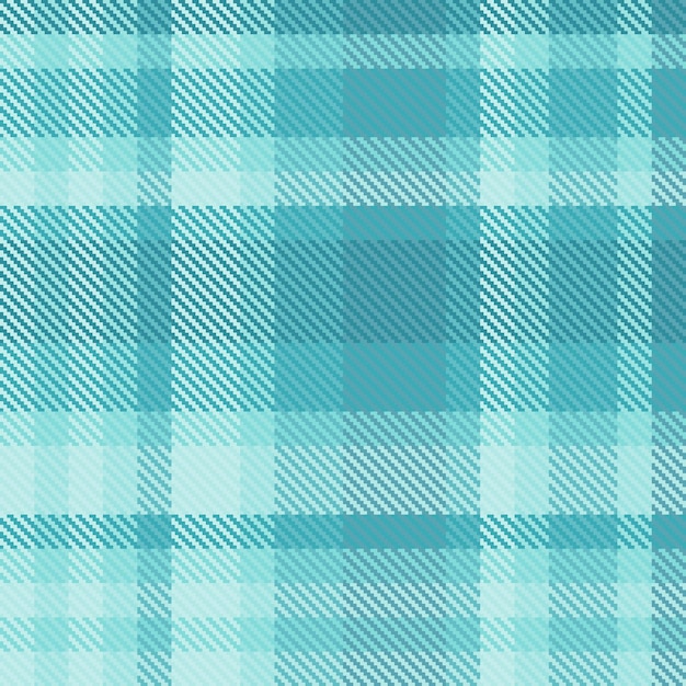 Vector fabric check of pattern tartan plaid with a background seamless texture textile in cyan and teal colors