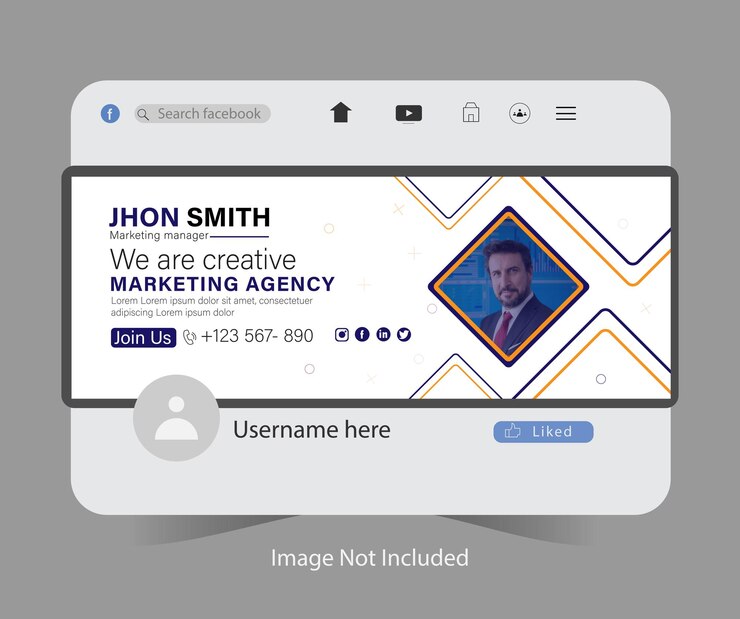 Vector vector facebook cover design mockup template