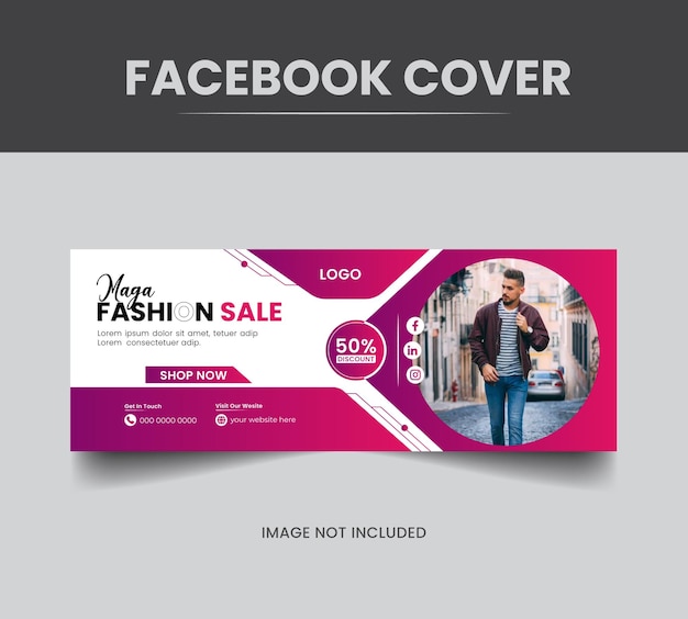 vector facebook fashion sale cover template design