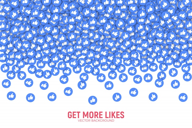 Vector vector facebook like thumb up blue icons abstract background