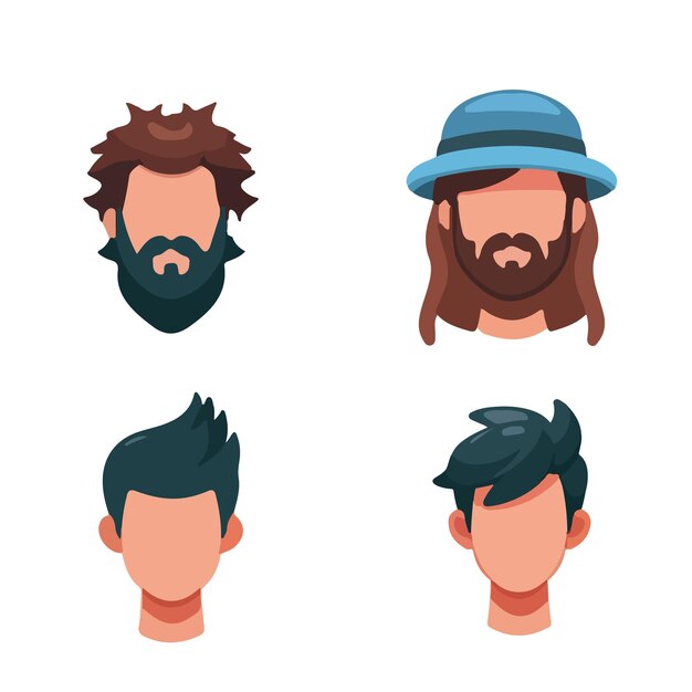 Vector vector faceless avatars set