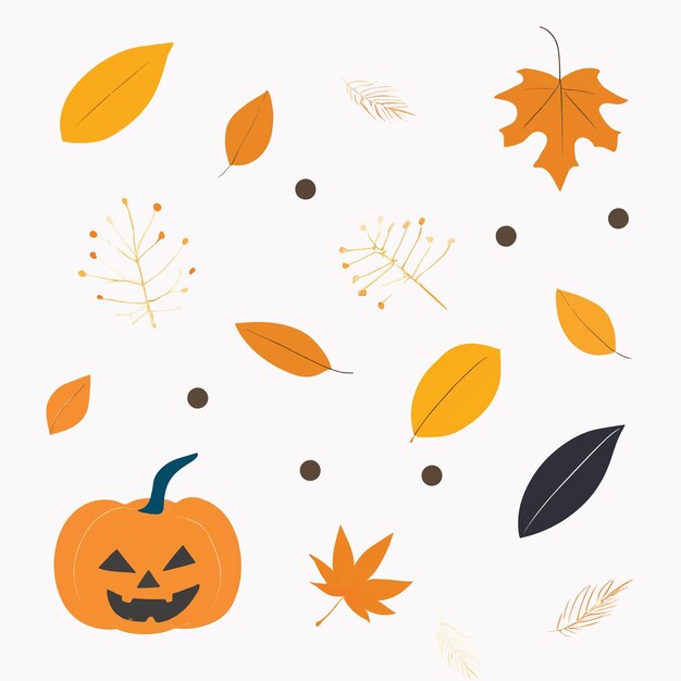 Vector vector falling voor herfst iconen op een witte achtergrond