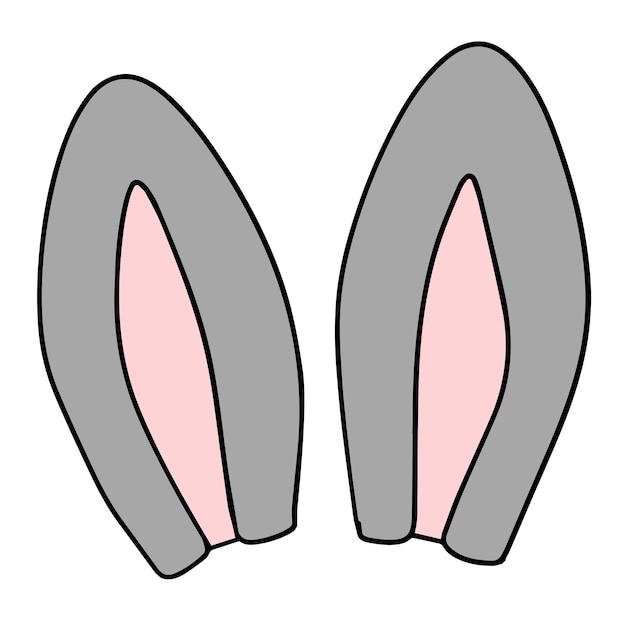 Vector false rabbit ears in doodle style