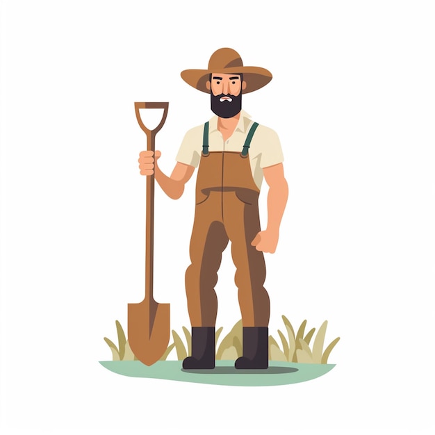 vector farm farmer agriculture farming harvest illustration man people organic field isol